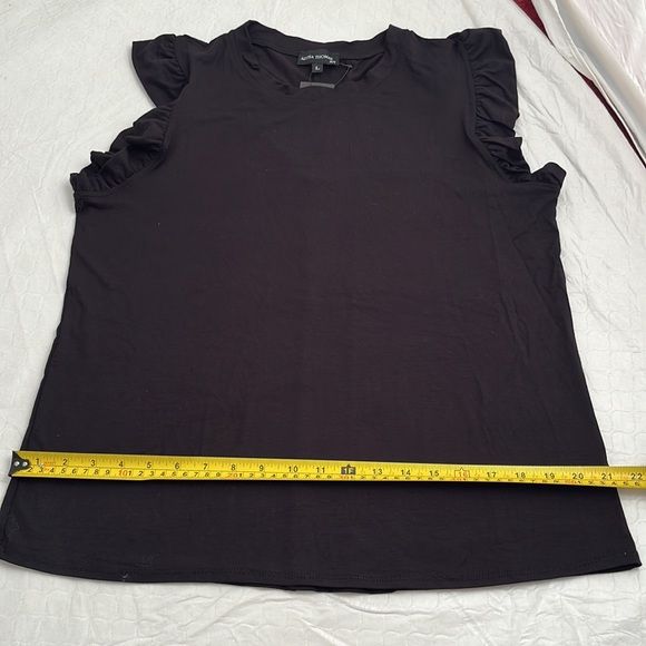 Alyssa Thomas black flutter sleeve top - Picture 8 of 9